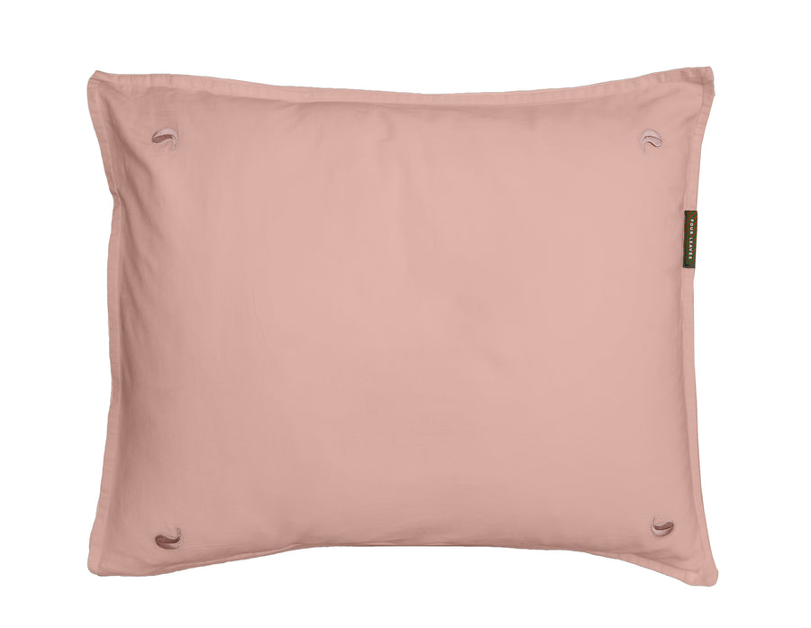 Bundala sateen pillowcases set (pink with pink leaves) - Four Leaves