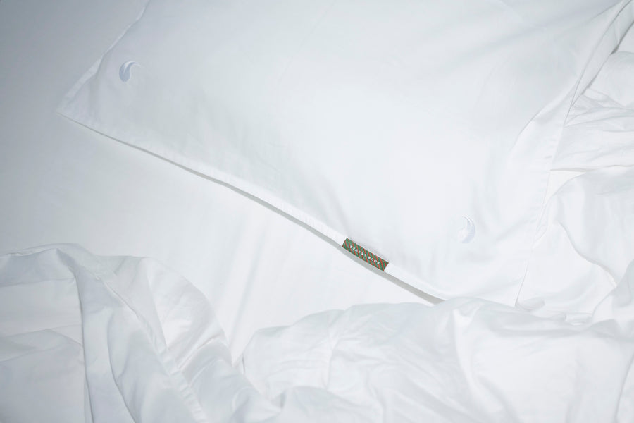 Nayakakanda percale fitted sheet (white) - Four Leaves