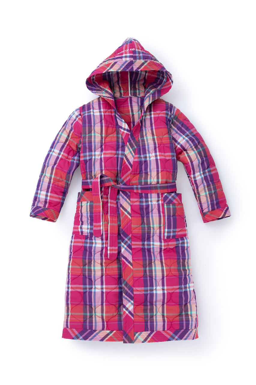Quilted checked bathrobe - Four Leaves