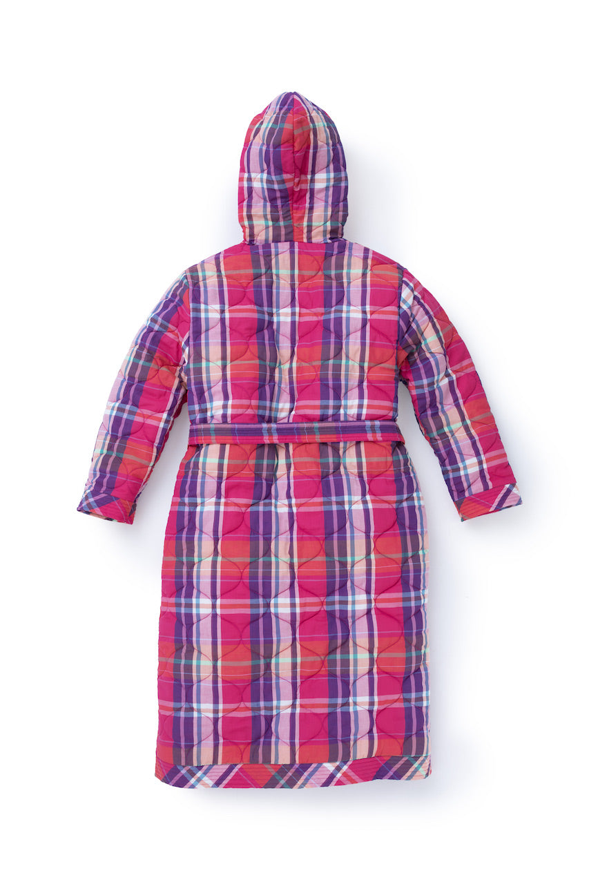 Quilted checked bathrobe - Four Leaves
