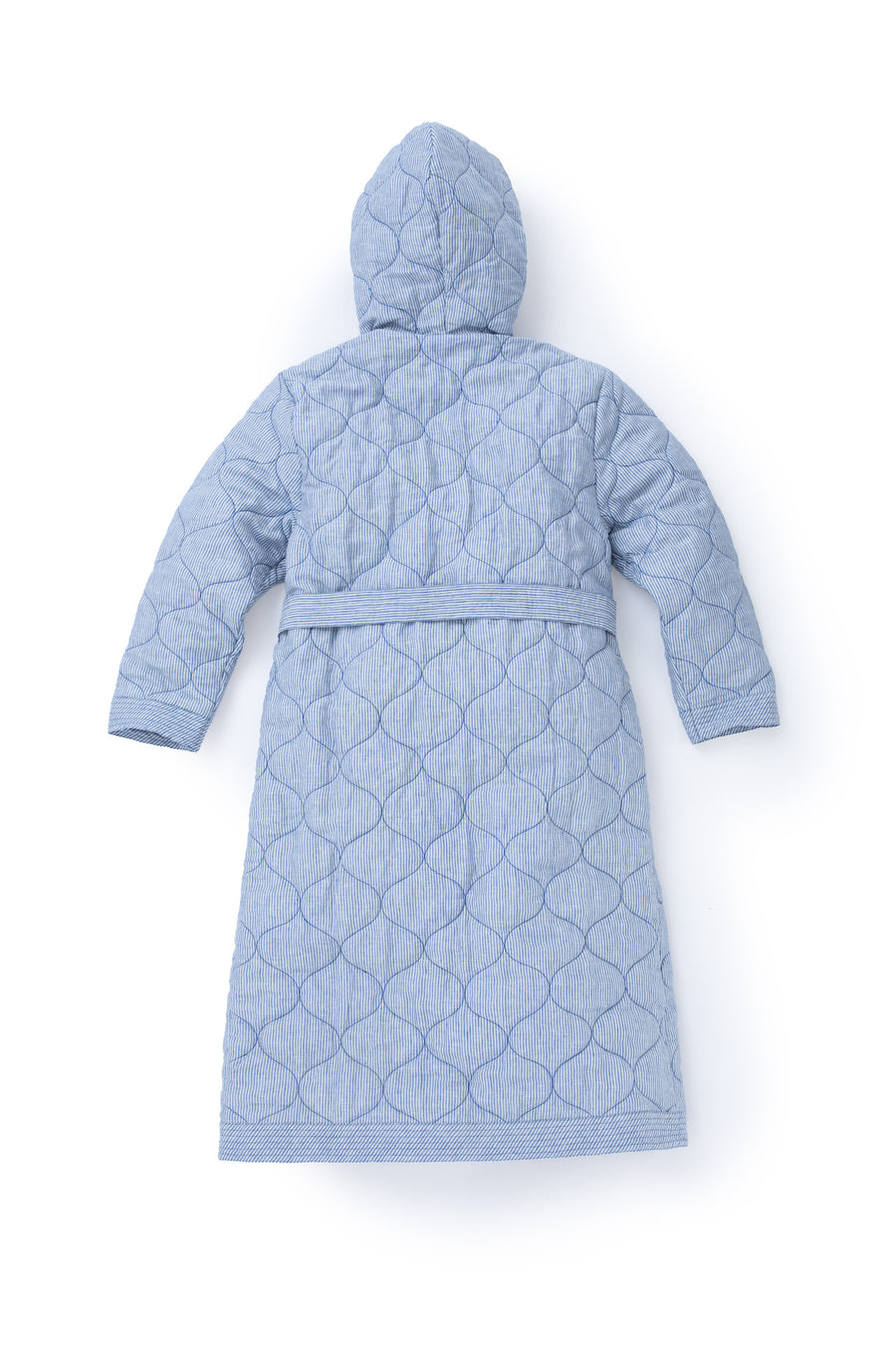 Quilted striped linen bathrobe - Four Leaves