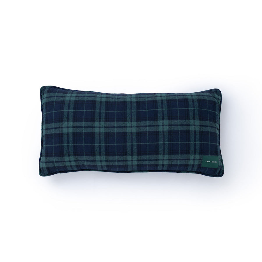 Checked flannel quilted decorative bolster - Four Leaves