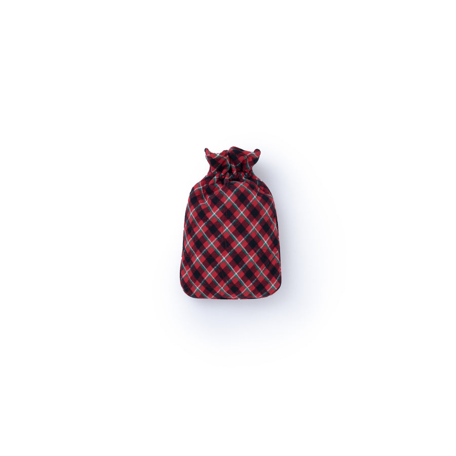 Checked flannel quilted hot water bottle cover - Four Leaves