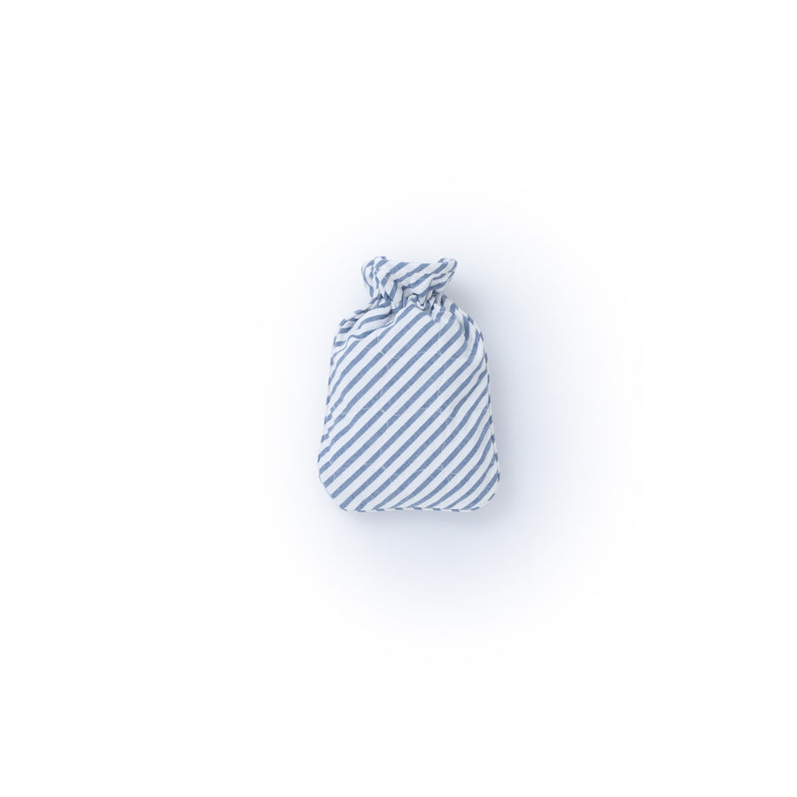 Striped linen quilted hot water bottle cover - Four Leaves