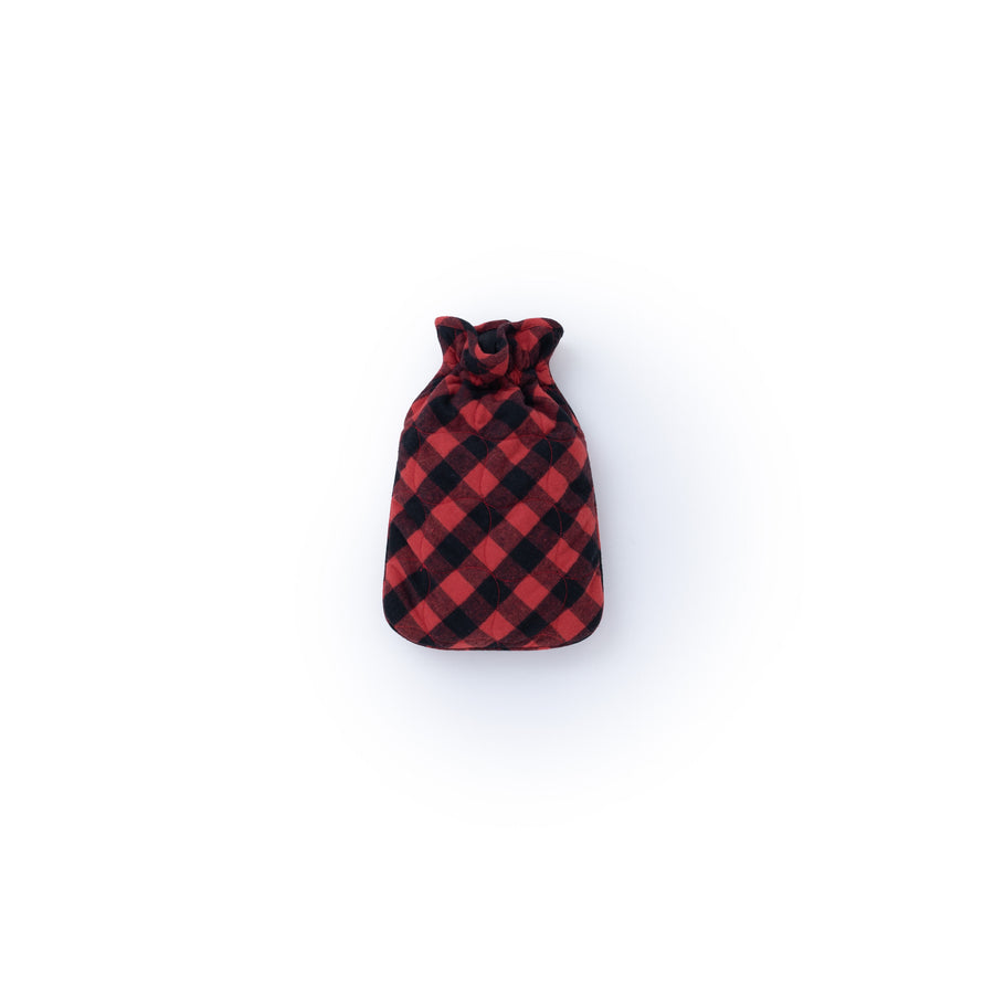 Checked flannel hot water bottle cover - Four Leaves