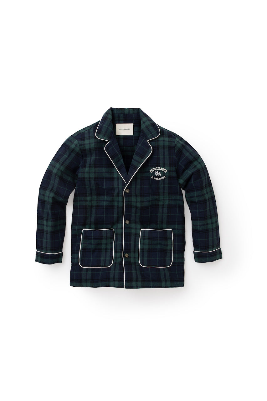 Checked flannel blazer shirt - Four Leaves