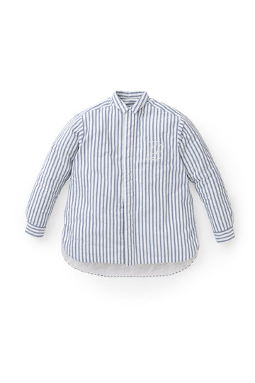 Striped padded linen shirt - Four Leaves