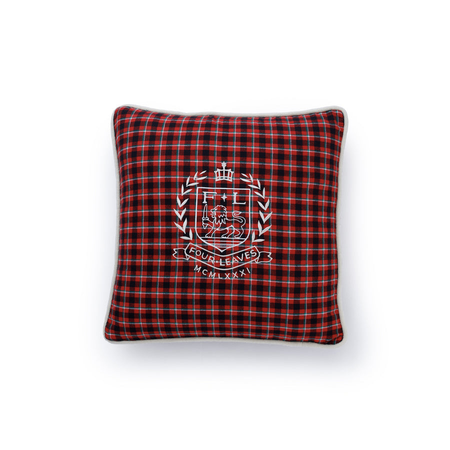 Checked flannel quilted decorative pillow - Four Leaves
