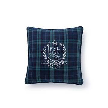 Checked flannel quilted decorative pillow - Four Leaves