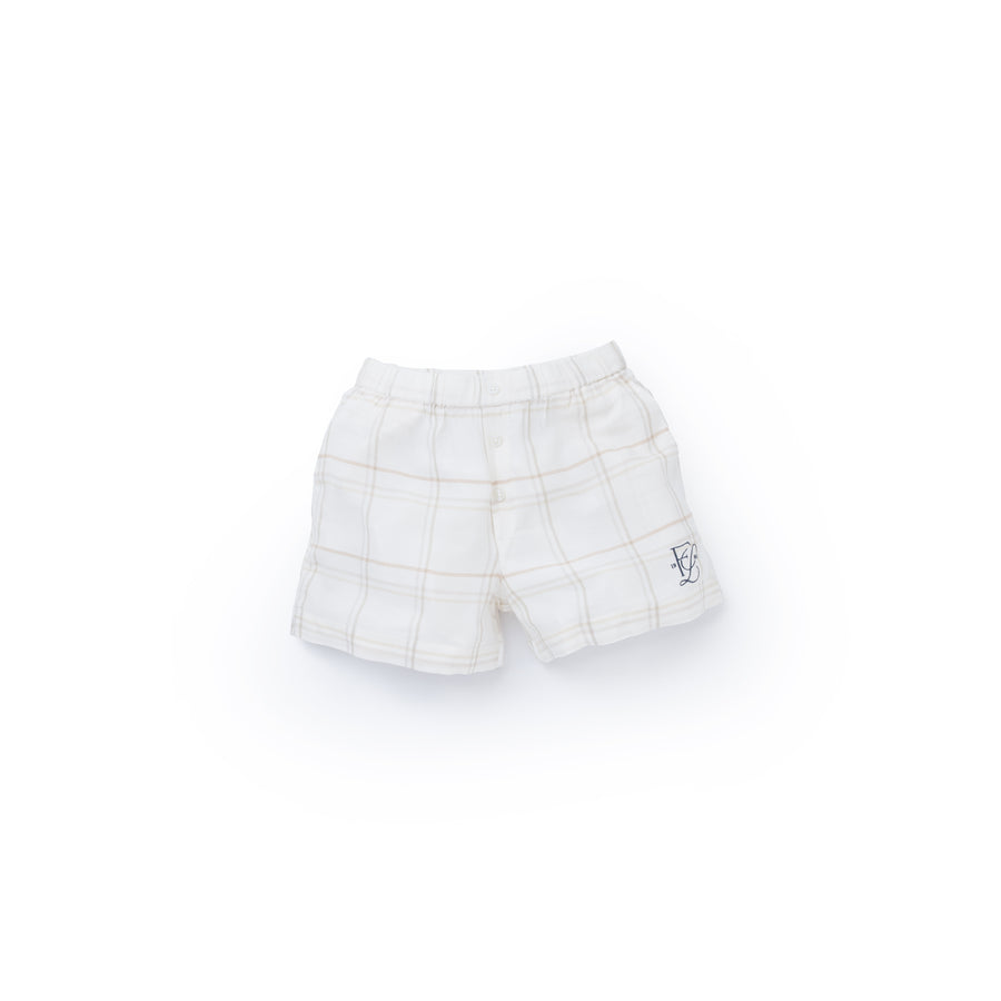 Checked viscose cotton shorts - Four Leaves