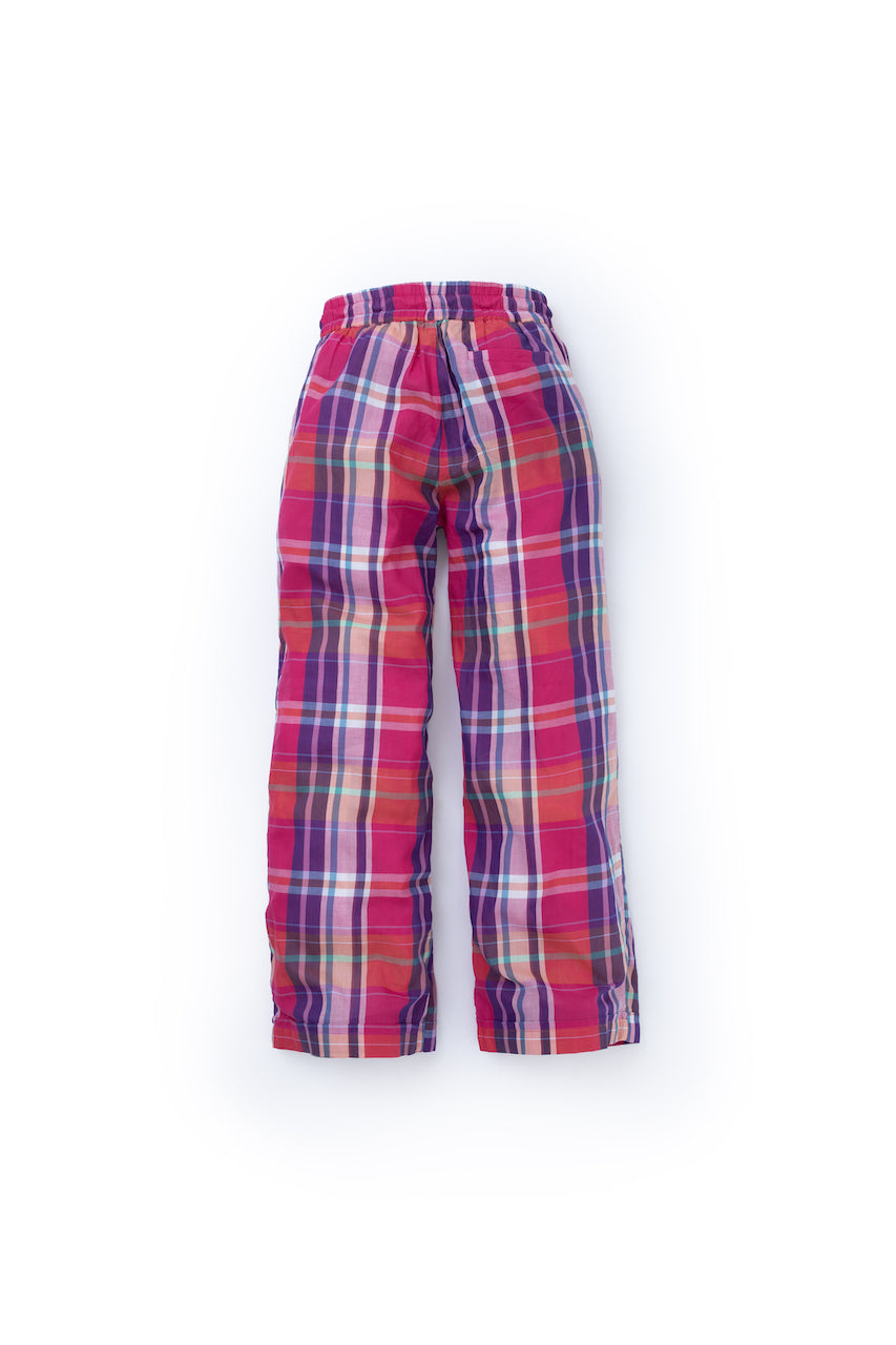 Checked viscose cotton pants - Four Leaves