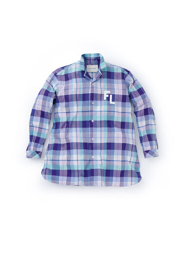 Long sleeve checked cotton shirt - Four Leaves