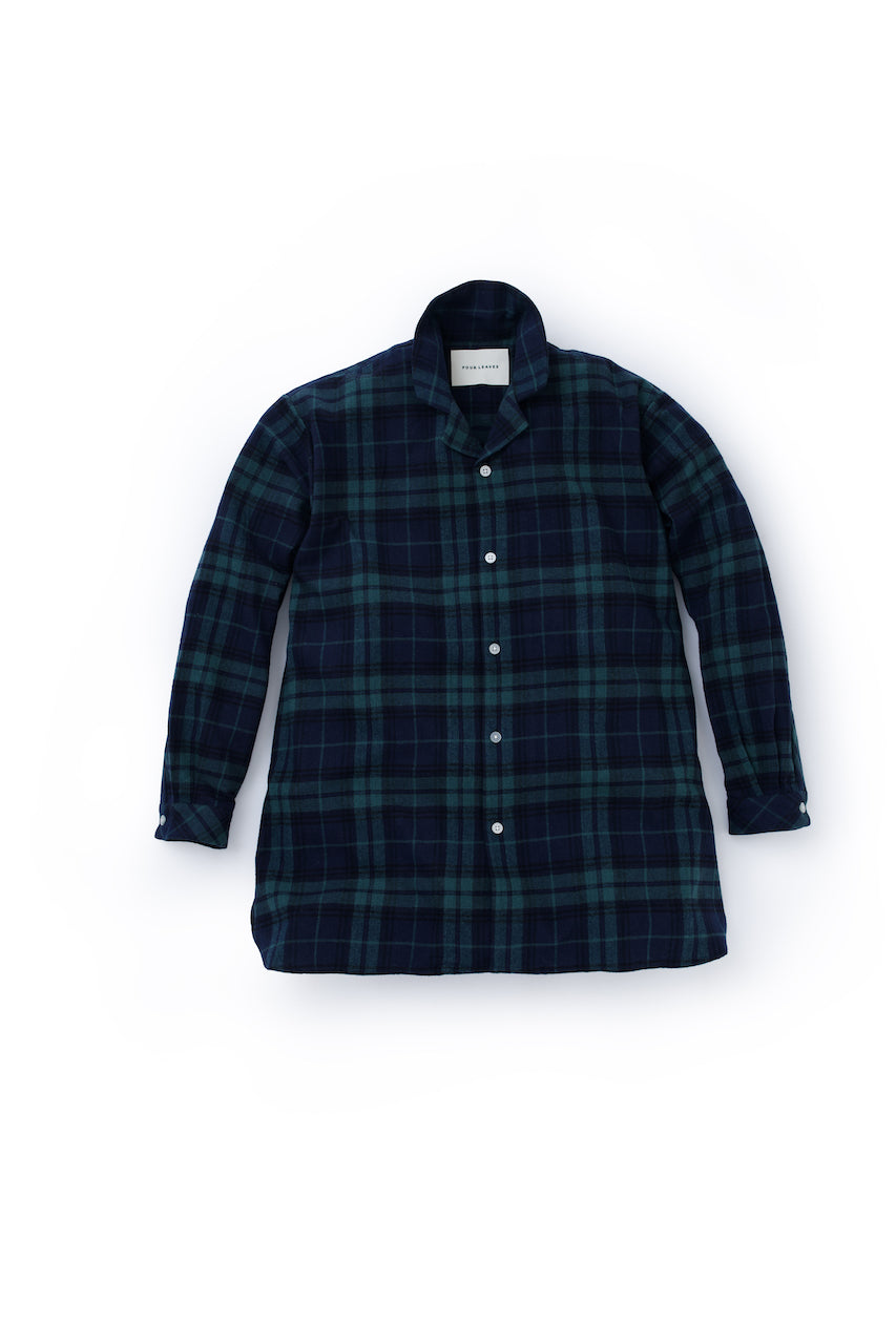 Long sleeve checked flannel shirt - Four Leaves