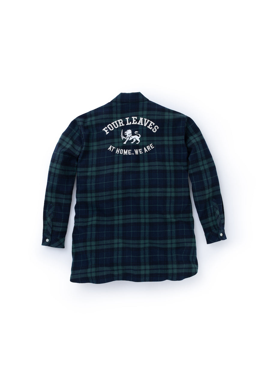 Long sleeve checked flannel shirt - Four Leaves