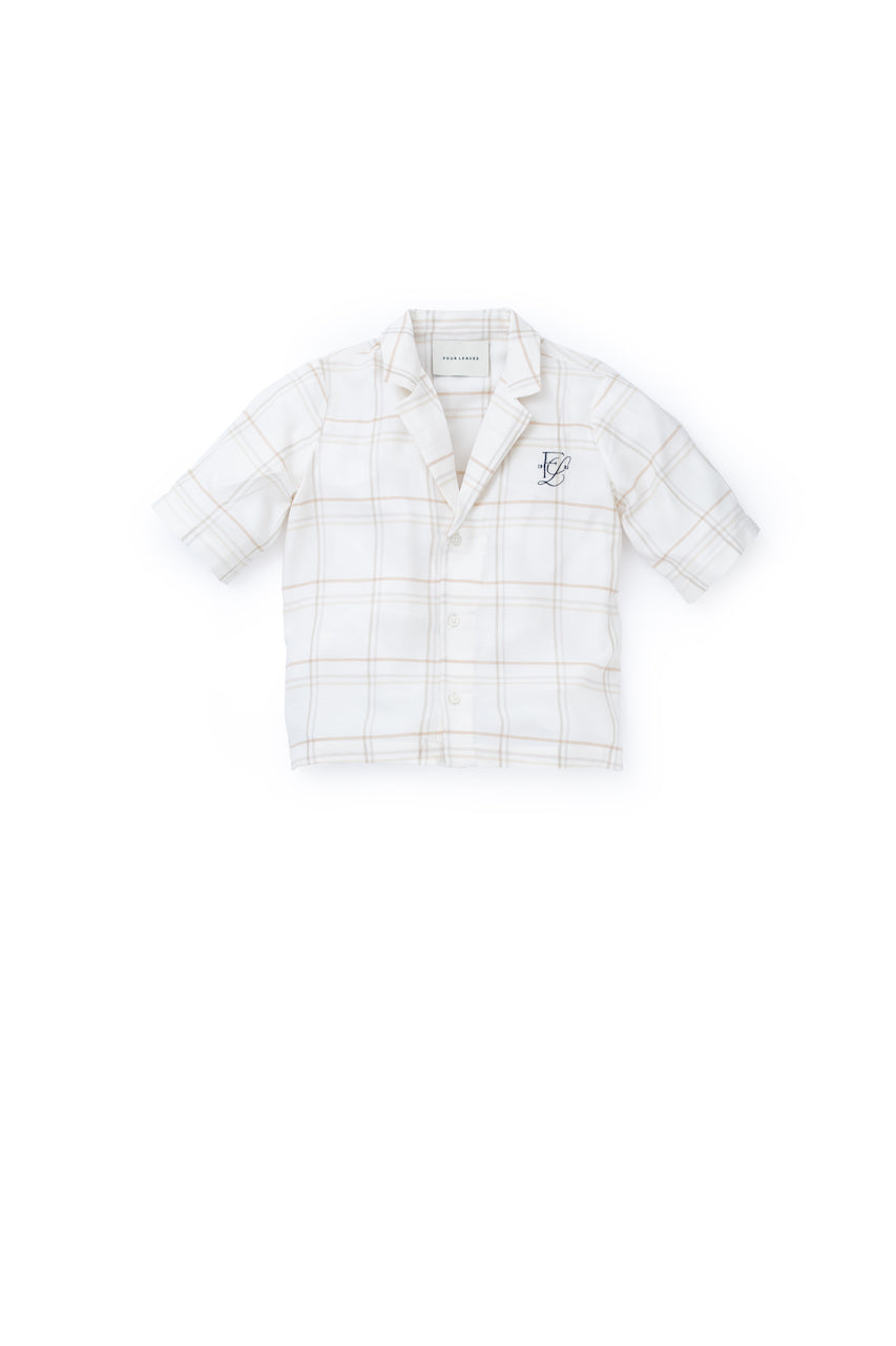 Long sleeve checked viscose cotton shirt - Four Leaves