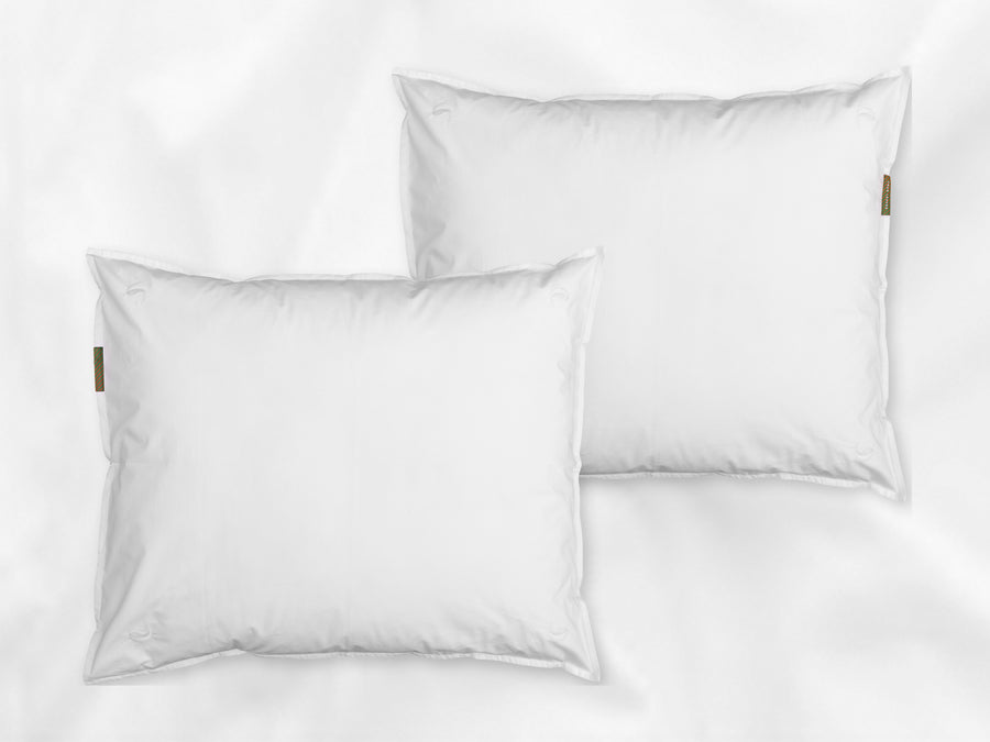 Nayakakanda percale pillowcases set (white with white leaves) - Four Leaves